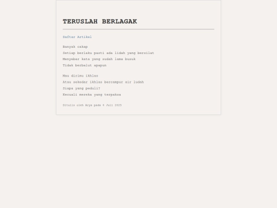 artikel/teruslah-berlagak screenshot