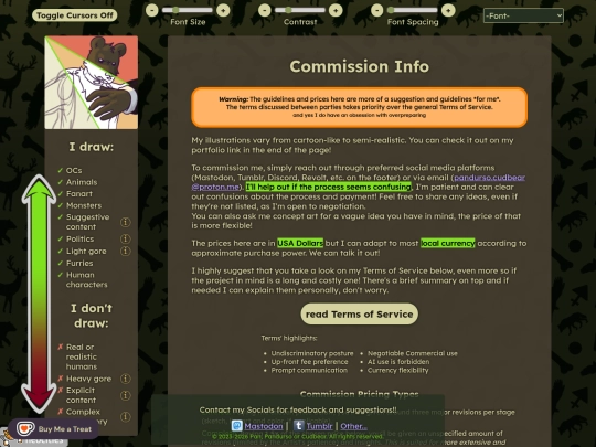 commissions screenshot