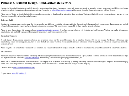 PrimusABrilliantDesign-Build-AutomateService screenshot