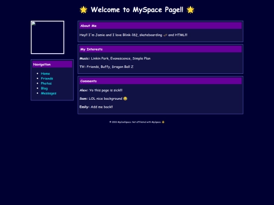 myspace screenshot