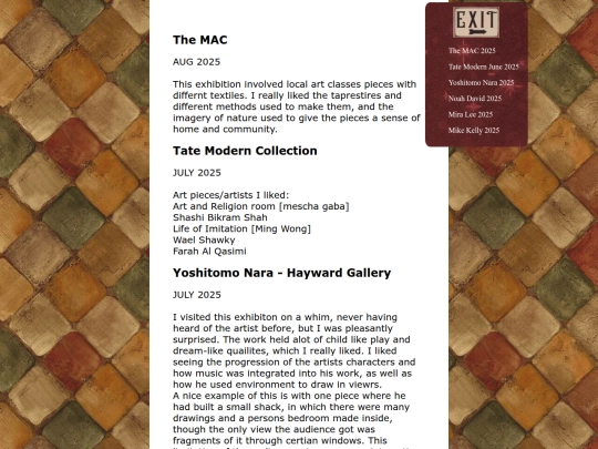 exhibitions screenshot