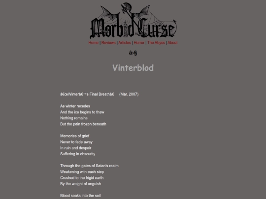 discography/vinterblod-lyrics screenshot