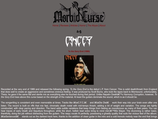 reviews/cancer screenshot