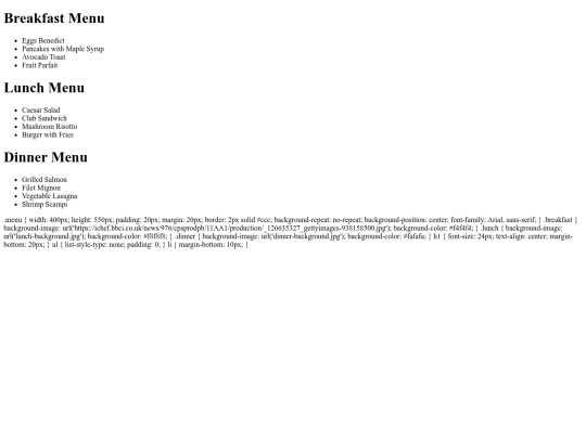resturantmenu screenshot