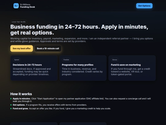 djbillionsfunding screenshot