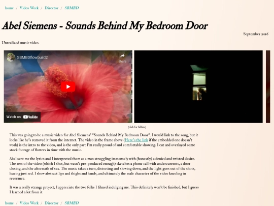 Video Work/Director/SBMBD screenshot
