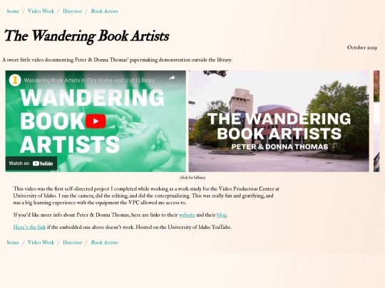 Video Work/Director/bookartists screenshot