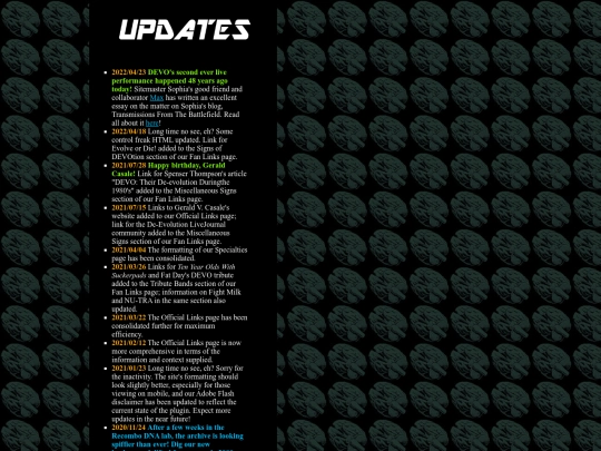 updates screenshot