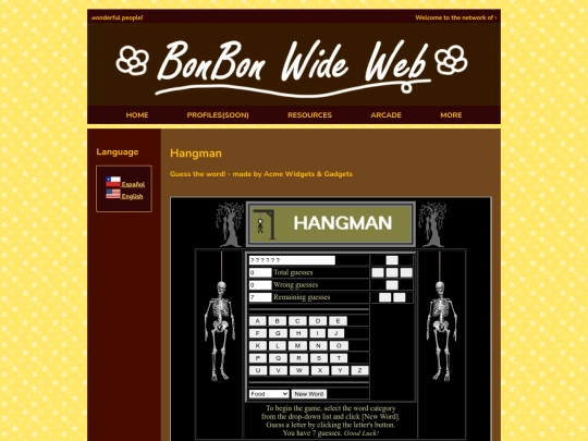 arcade/hangman screenshot