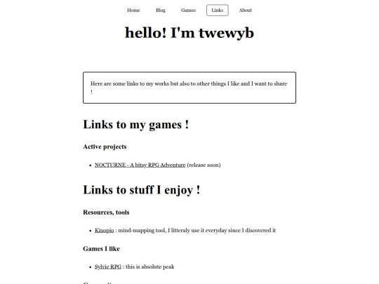 links screenshot