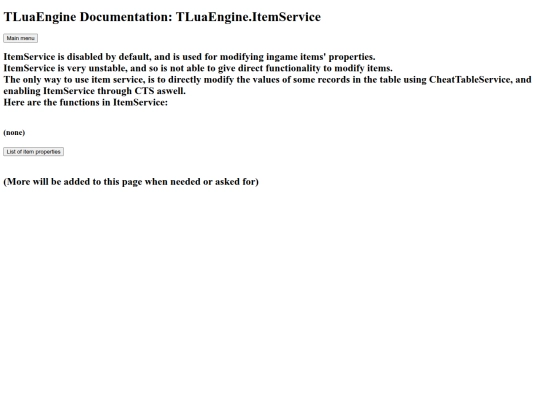 TLuaEngine/ItemService screenshot