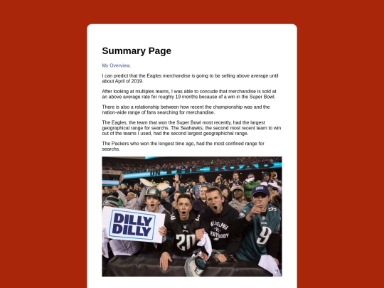 summary screenshot