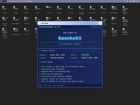 KooshaOS screenshot