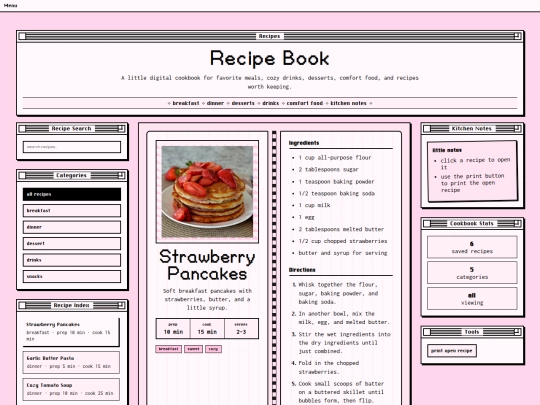 recipes screenshot