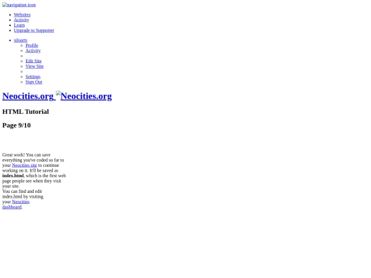 Neocities - HTML Tutorial - 9_10 screenshot