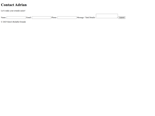 SistosReliableErrands/contact screenshot