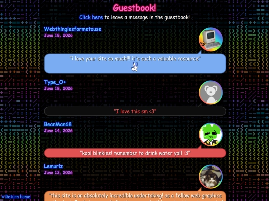 guestbook screenshot