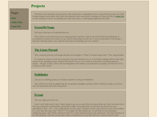 projects/list screenshot