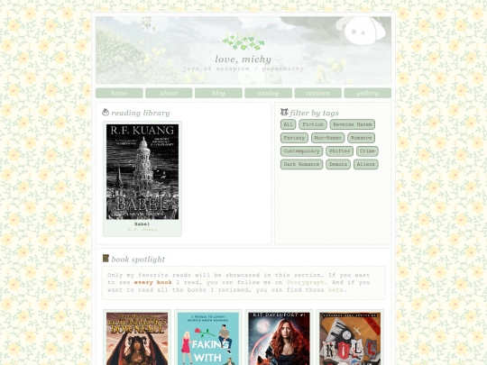 blog/curios/books screenshot