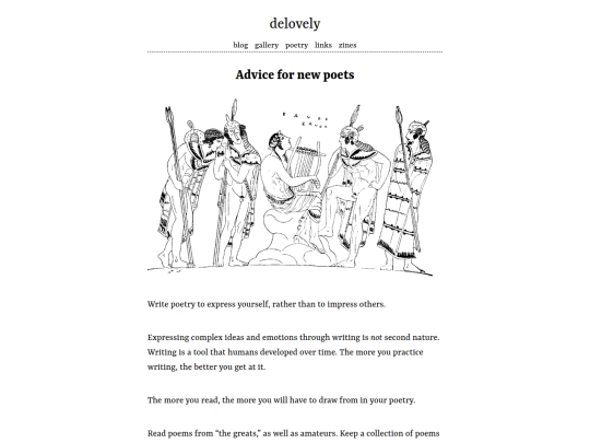 poetry/advice screenshot