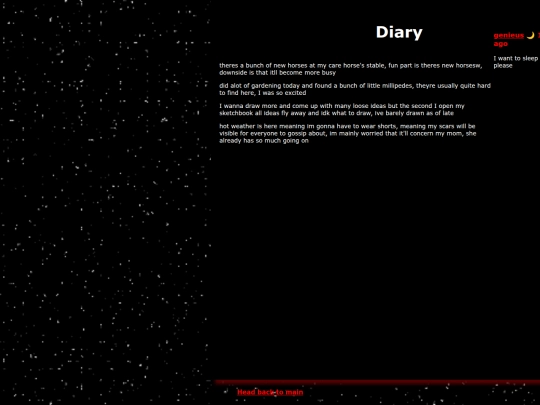 Diary screenshot