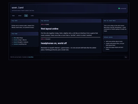 log screenshot