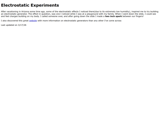 pages/electrostatics screenshot