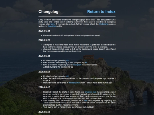 changelog screenshot