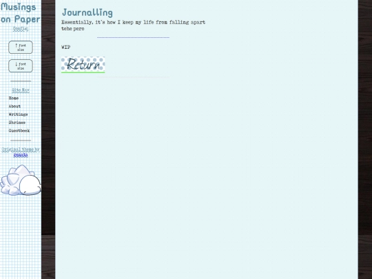 writings/journalling screenshot