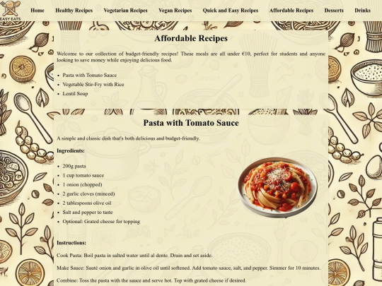 AffordableRecipes screenshot