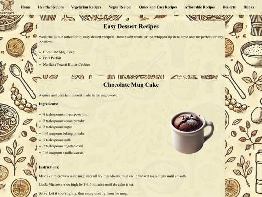 Desserts screenshot