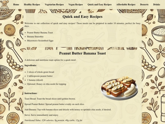 QuickEasyRecipes screenshot