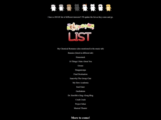 interests screenshot