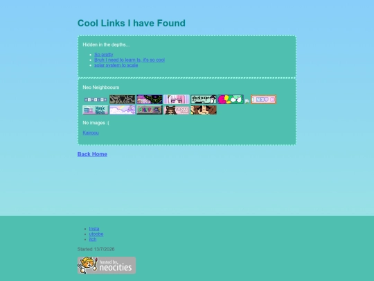 Pages/links screenshot