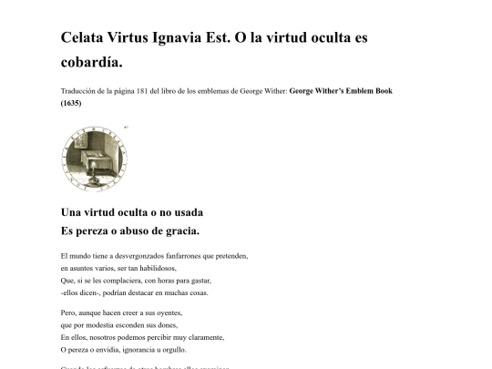 Escritos/Celata Virtus Ignavia Est screenshot