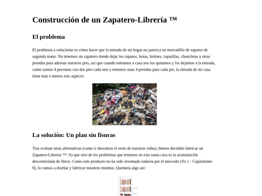 Escritos/Construccion de un Zapatero Libreria screenshot