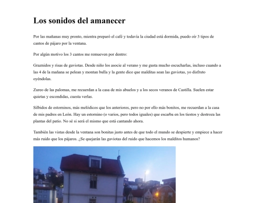 Escritos/Sonidos del amanecer screenshot