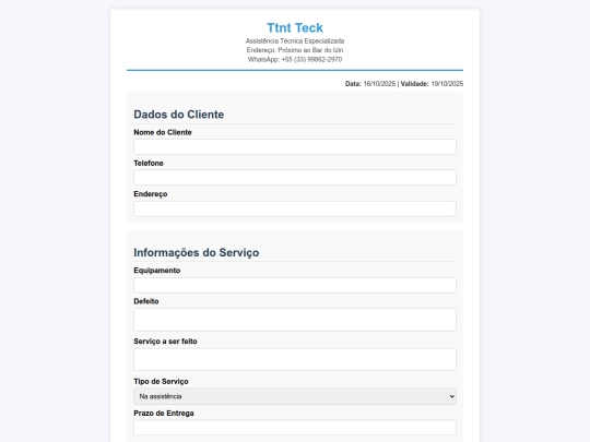 Gerarorcamento screenshot