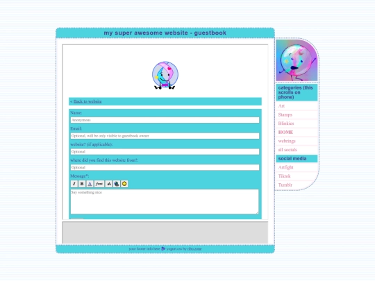 guestbook screenshot