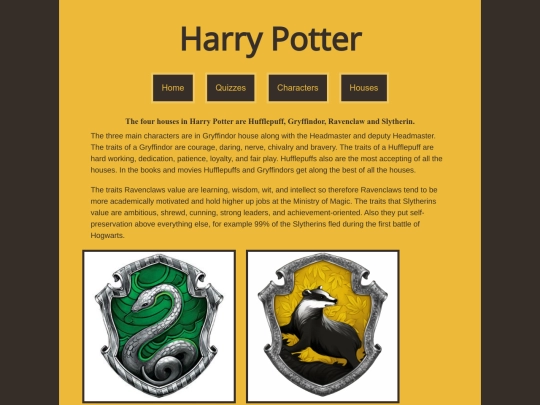HarryPotterhouses screenshot