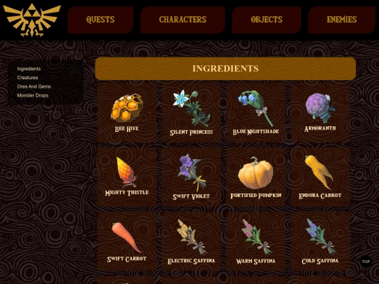 Objects screenshot