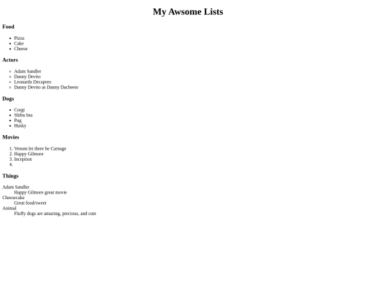 Classwork/favoritelists screenshot