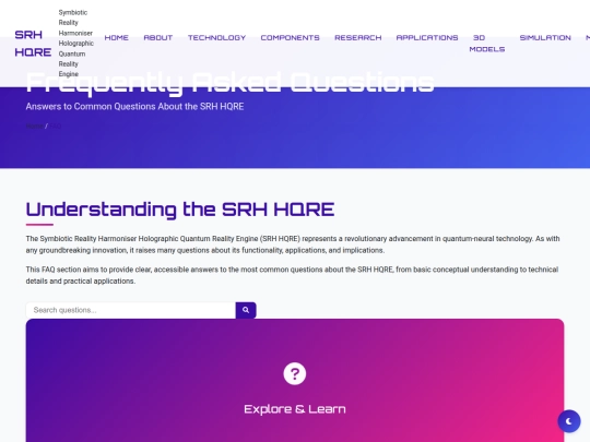 SRH HQRE Manus/faq screenshot