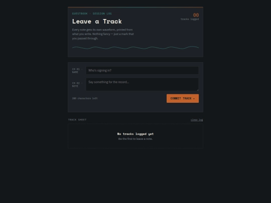 guestbook screenshot
