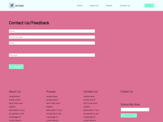 second website /contact screenshot