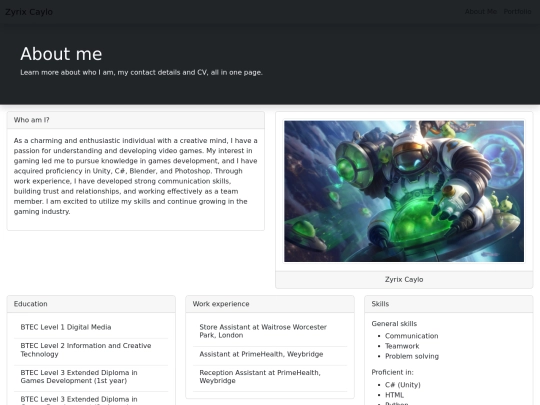 about-me screenshot