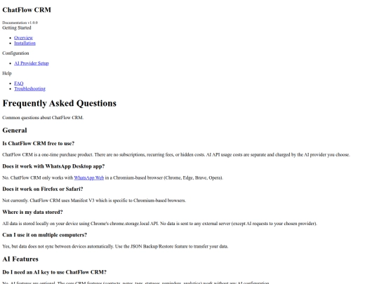 faq screenshot