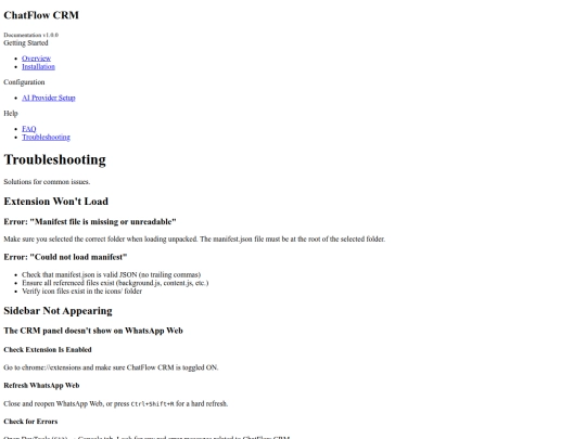 troubleshooting screenshot