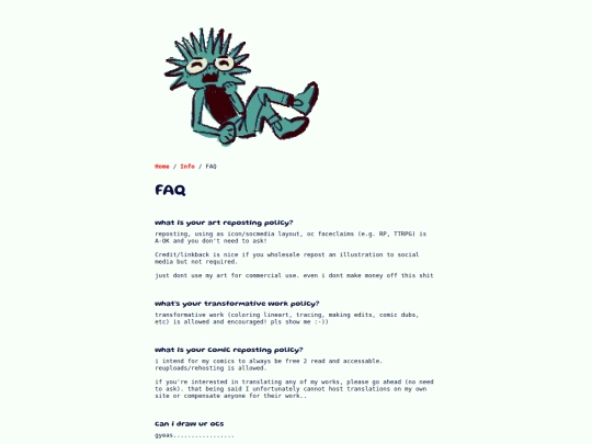 info/faq screenshot