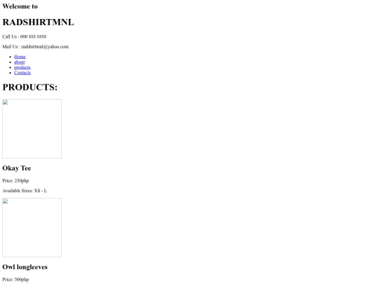 products screenshot